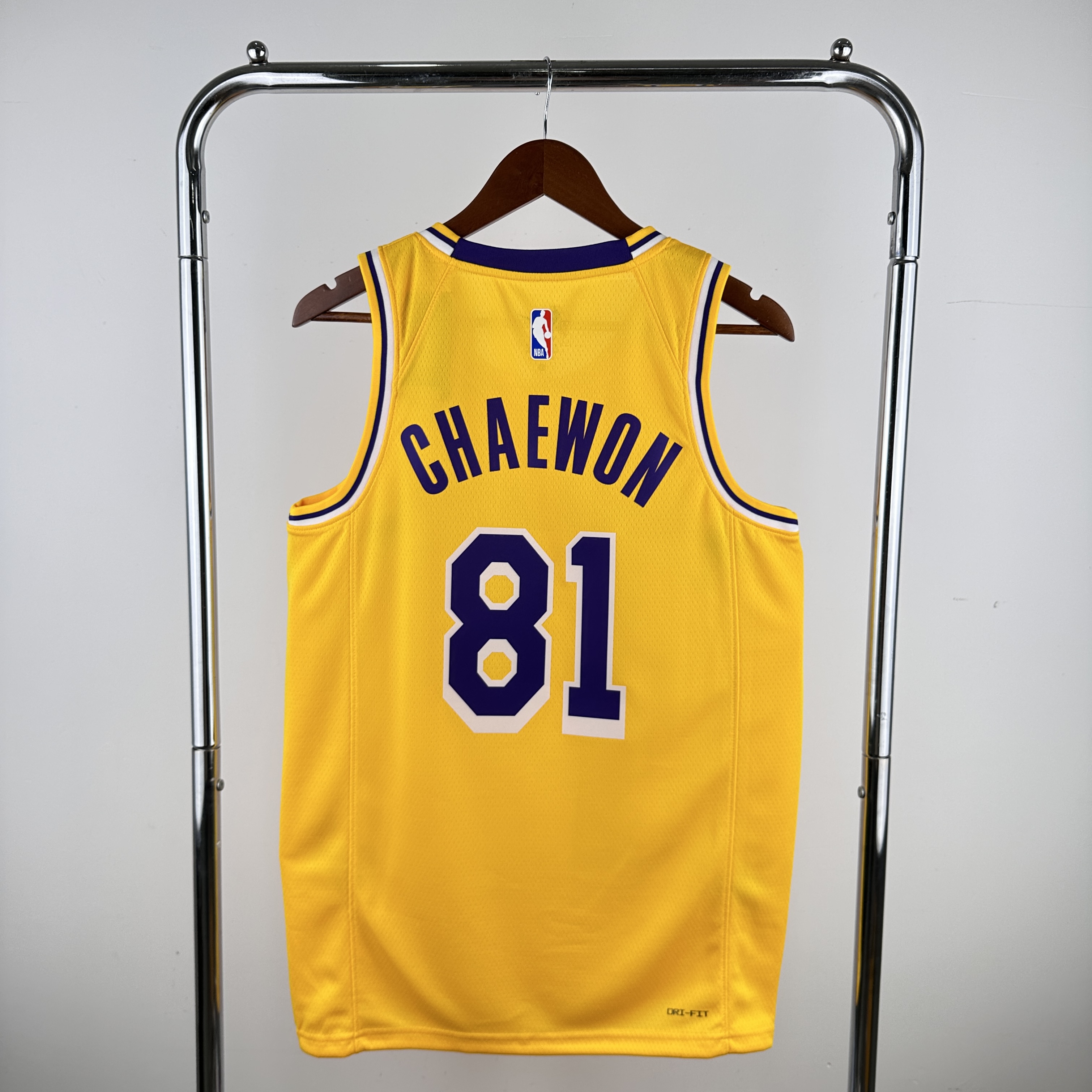 Men Los Angeles Lakers 81 Chaewon Yellow Nike Custom 2024 NBA Jersey